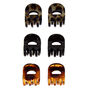 Solid Leopard Print Hair Claws - 6 Pack,