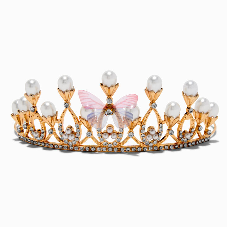 Claire&#39;s Club Pearl Butterfly Tiara,