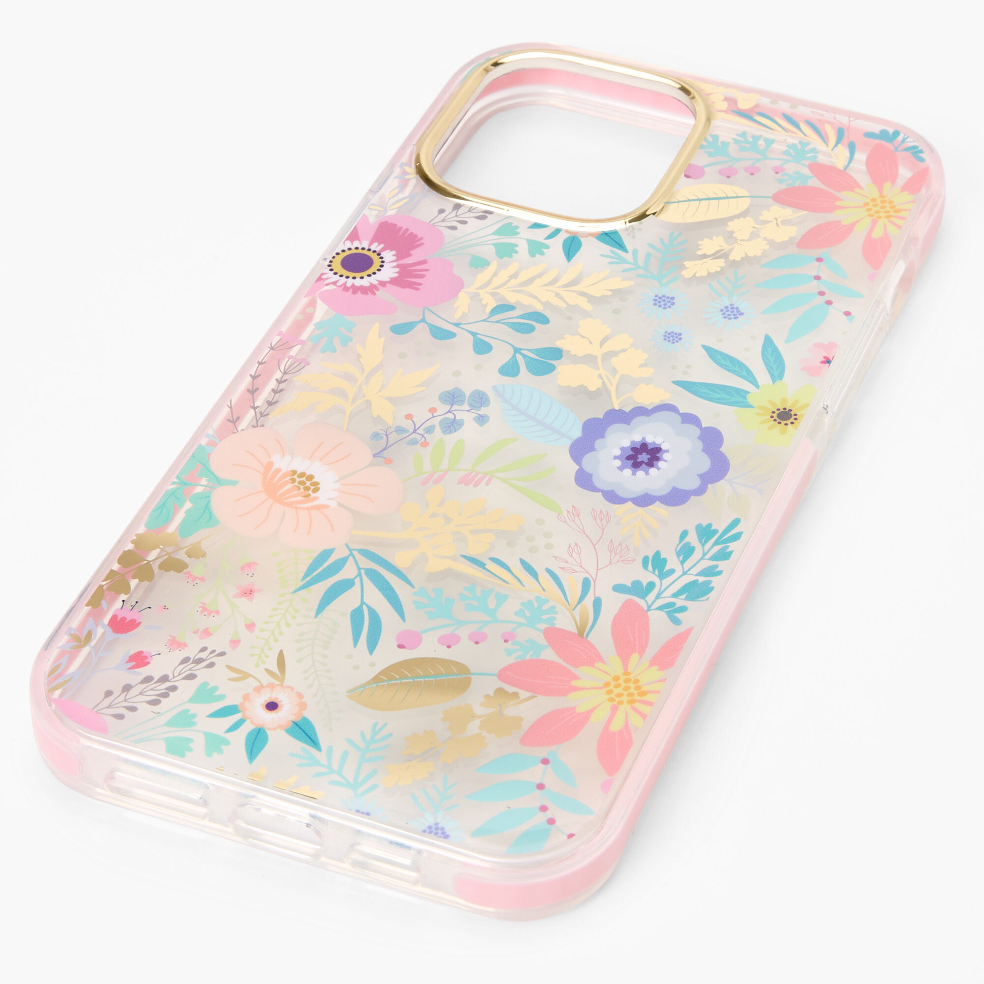 Coque de protection pour portable transparente florale rose - Compatible avec iPhone® 13 Pro Max,