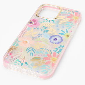 Pink Floral Clear Protective Phone Case - Fits iPhone&reg; 13 Pro Max,