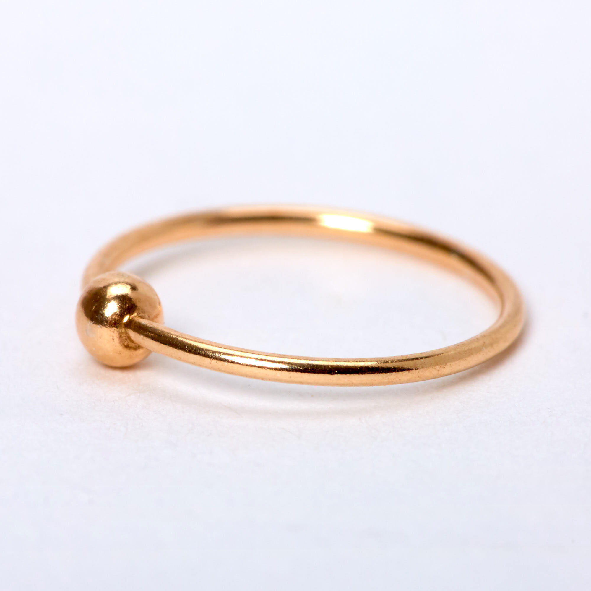 Sterling Silver 22G Rose Gold Beaded Nose Ring Claire's US