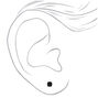 Black Cubic Zirconia 4mm, 5mm, &amp; 6mm Round Stud Earrings - 3 Pack,