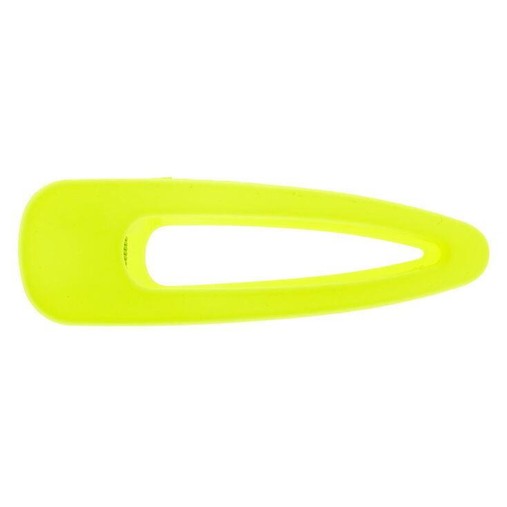 Claire's Grosse barrette clic-clac - Jaune fluo