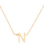 Gold Stone Initial Pendant Necklace - N,