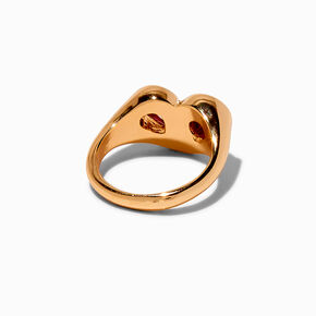 Pink Stone Heart Statement Ring,