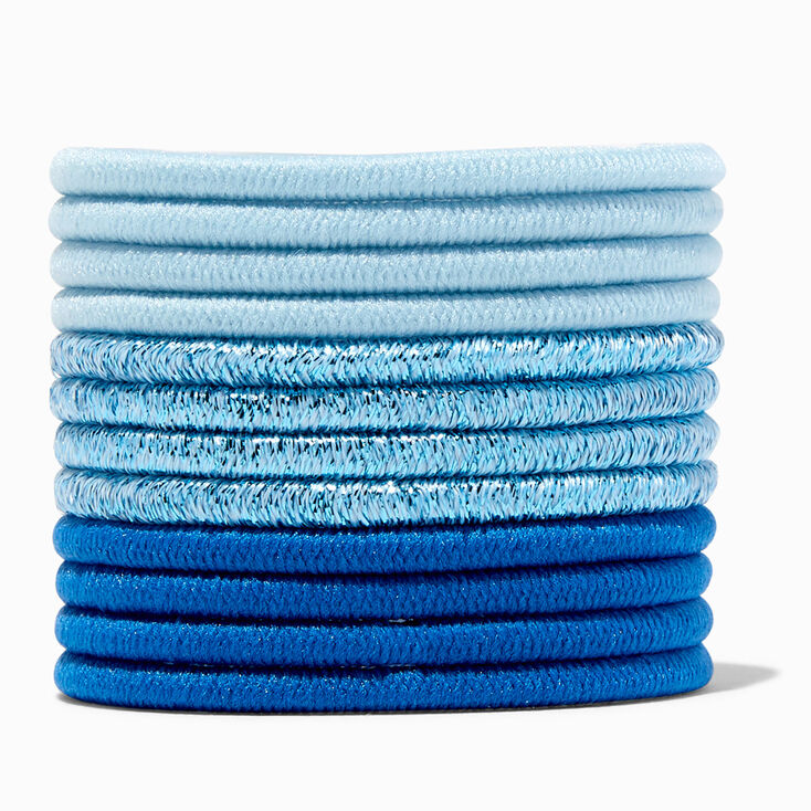 Mixed Blue Lurex Hair Ties - 12 Pack,