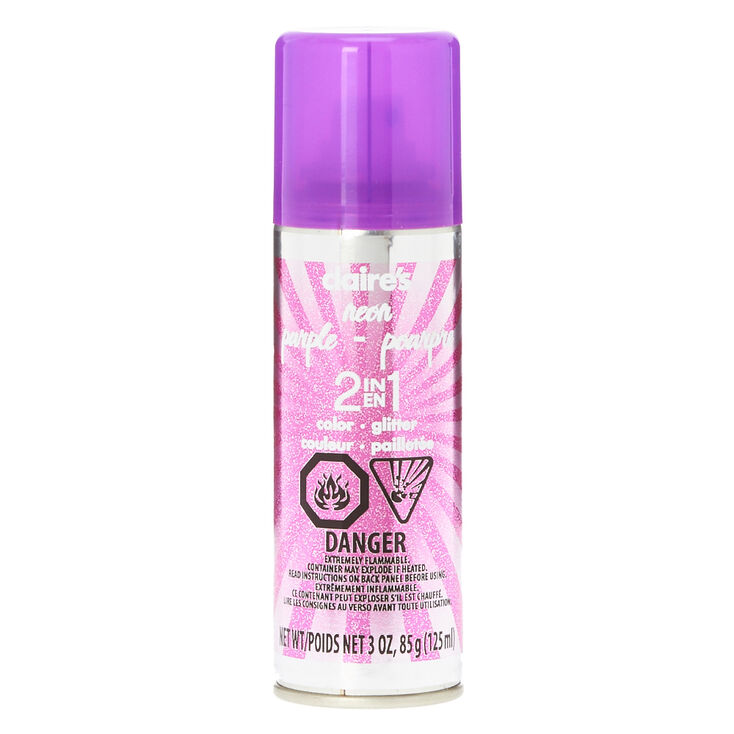 Neon Glitter 2 in 1 Temporary Hair Color - Purple | Claire's US