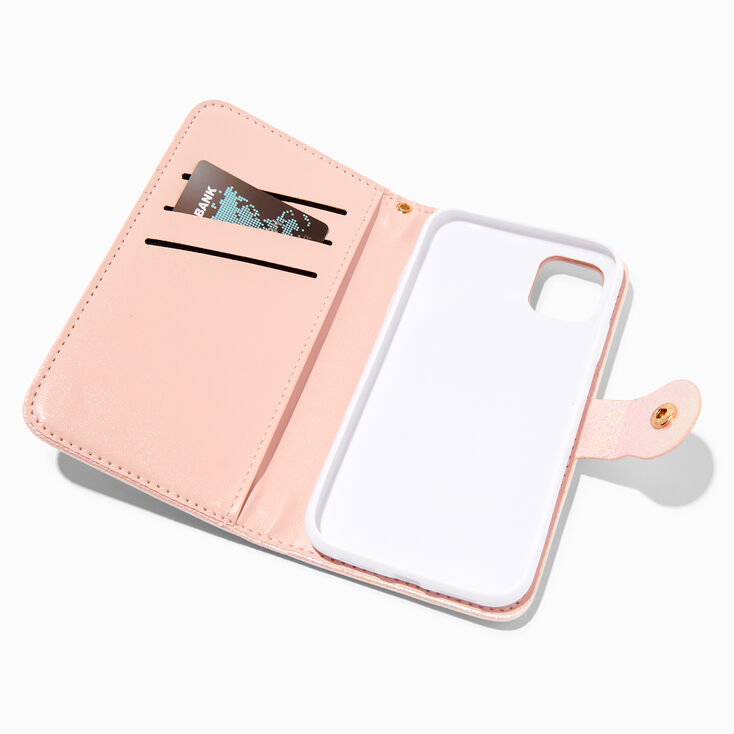 Furry Pink Wristlet Phone Case - Fits iPhone&reg; 11,