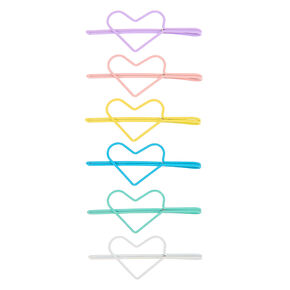 Pastel Heart Hair Pins - 6 Pack,