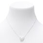 Collier &agrave; pendentif papillon en zircon cubique d&#39;imitation couleur argent&eacute;e,