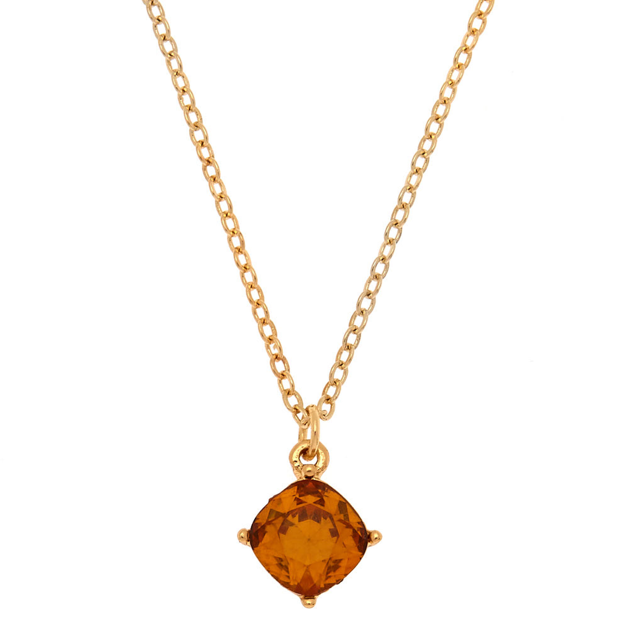 November Birthstone Pendant Necklace - Topaz | Claire's