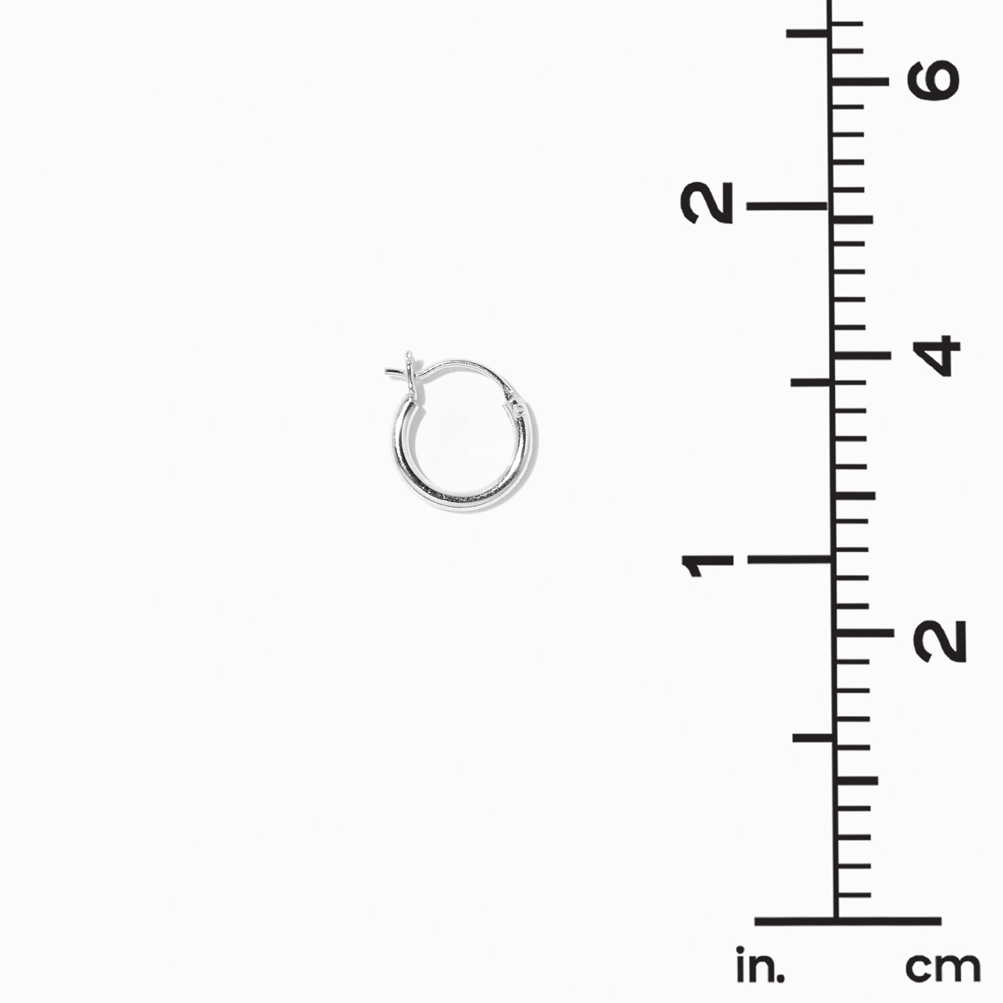 C LUXE by Claire s Sterling Silver 8MM Hinge Hoop Earrings