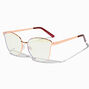 Solar Blue Light Reducing Rose Gold Metal Clear Lens Frames,