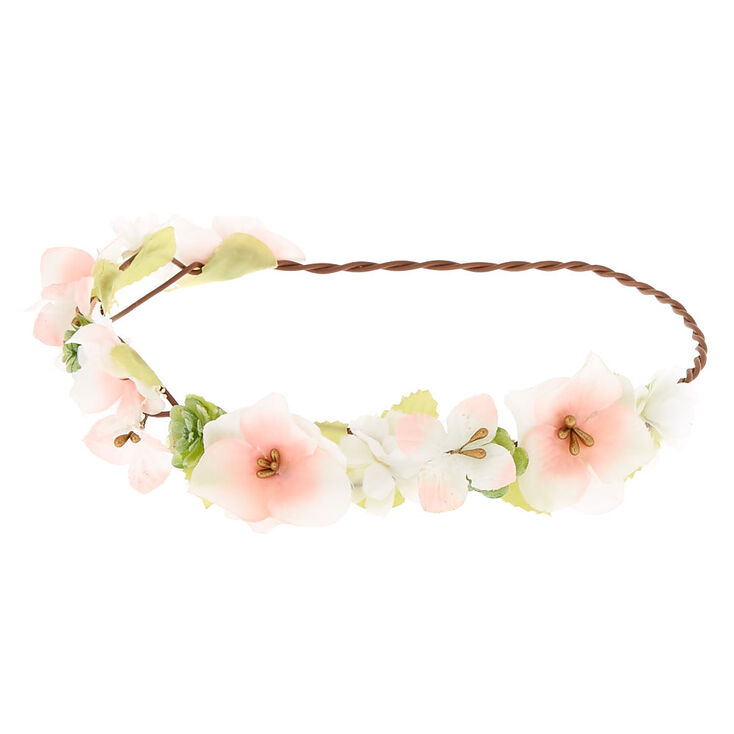 Pastel Flower Crown Headwrap - Pink,