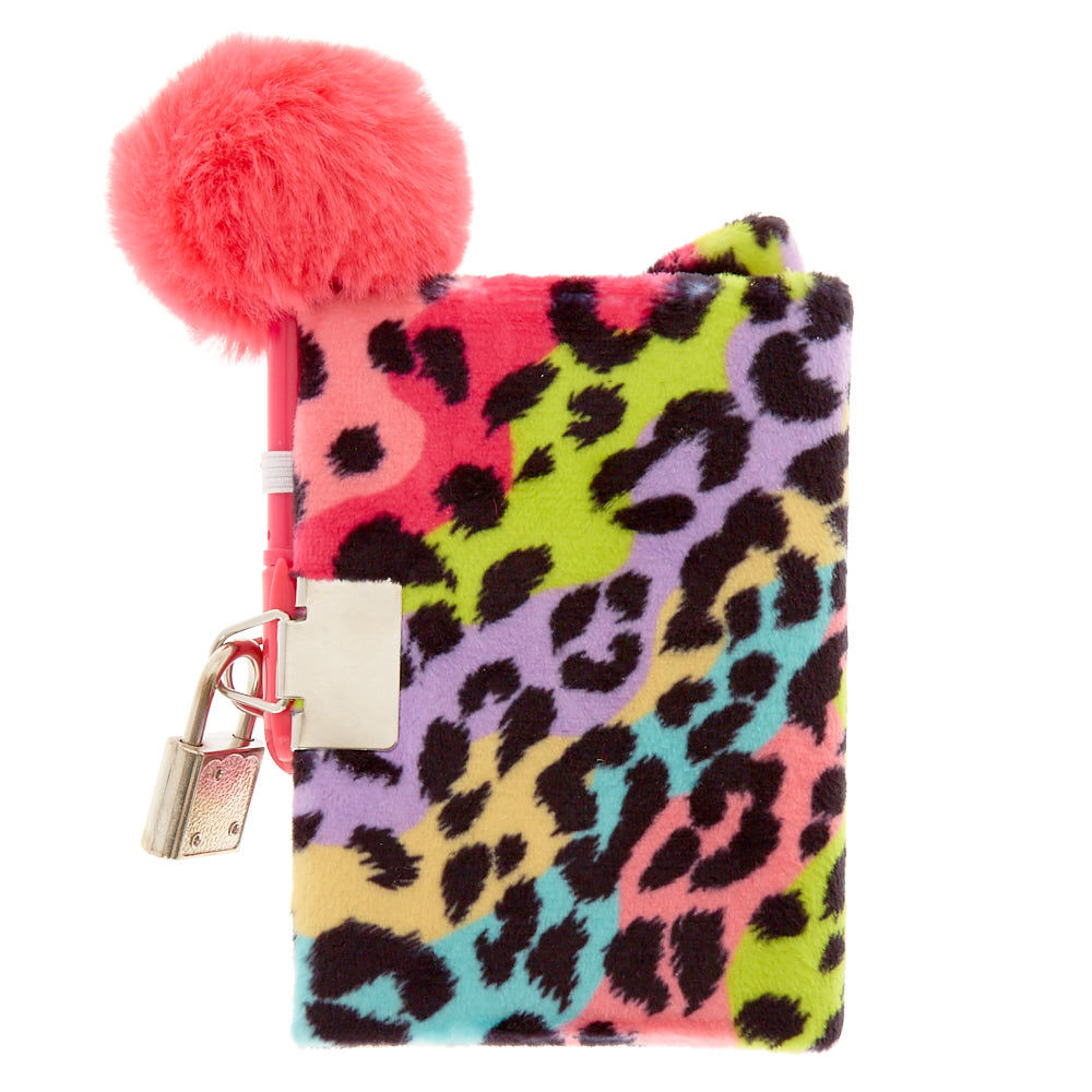 Claire's Club Rainbow Cat Soft Lock Notebook,