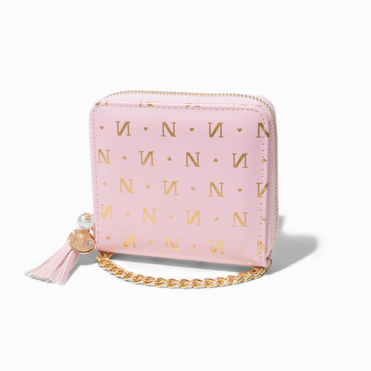 Golden Initial Chain-Strap Wallet - N,