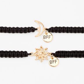 Bracelets de corde nou&eacute;e &eacute;toile et lune best friends - Lot de 2,