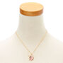 Gold-Tone Pink Glitter Unicorn Pendant Necklace,
