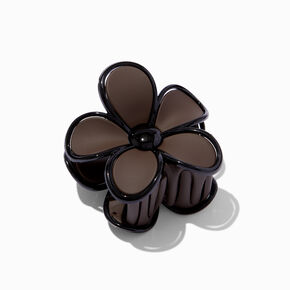 Brown &amp; Black Lined Flower Hair Claw ,