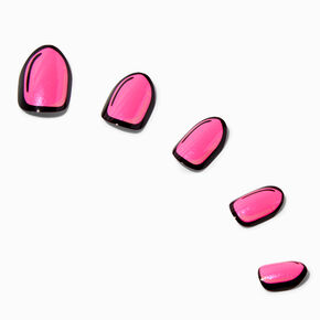 Pink Cartoon Stiletto Vegan Faux Nail Set - 24 Pack,