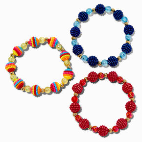 Claire&#39;s Club Textured Beaded Stretch Bracelets - 3 Pack,