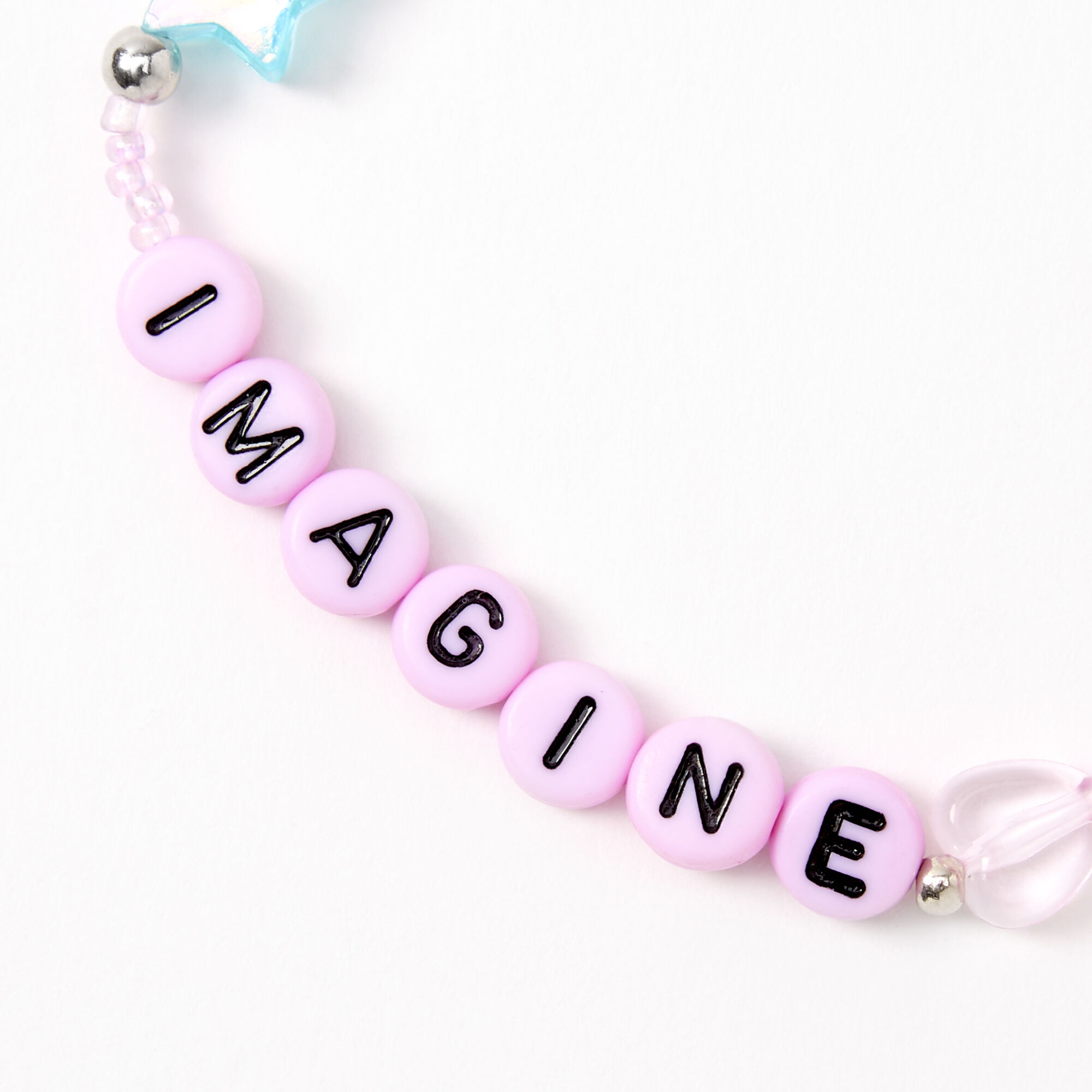 Imagine Beaded Stretch Bracelet - Pink,