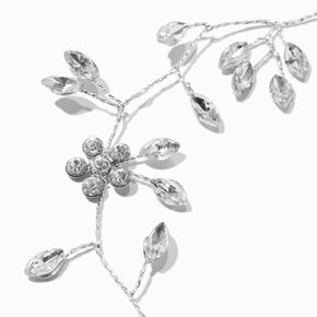 Silver-tone Rhinestone Leaf Hair Vine,
