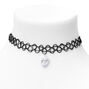 Outer Space Alien Tattoo Choker Necklace - Black,