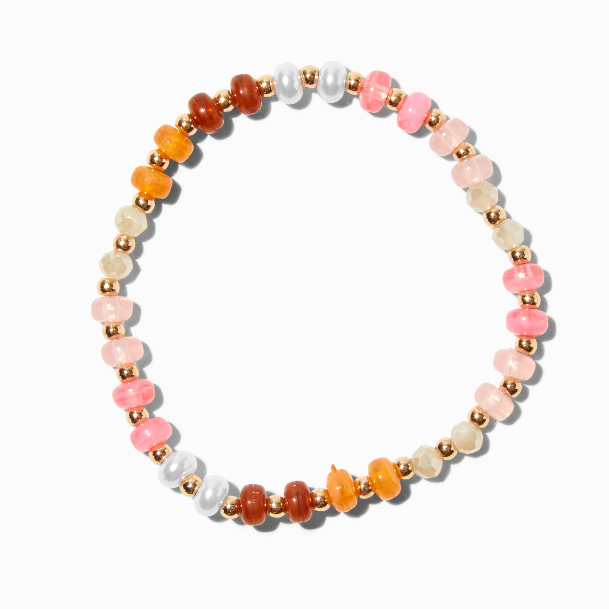 Warm Hue Beaded Stretch Bracelet ,