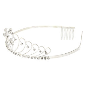 Silver-tone Crystal Daisy Tiara,