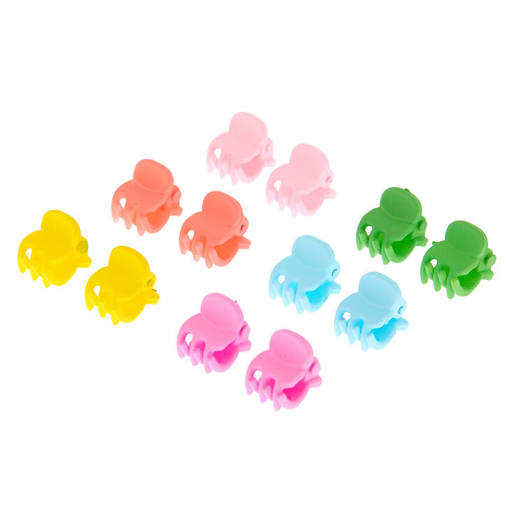 Claire's Lot de 12 mini pinces à cheveux aux couleurs vives et au fini mat