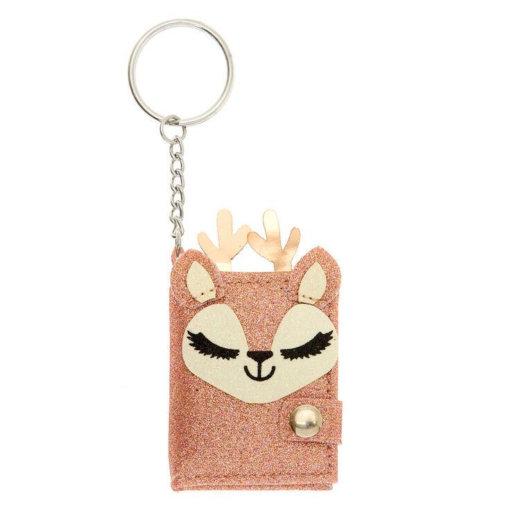 Claire's Porte-clés mini journal intime rose Ginger le renne