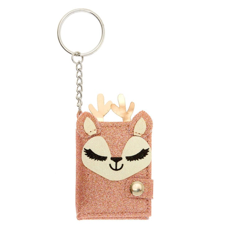Claire's Porte-clés mini journal intime rose Ginger le renne
