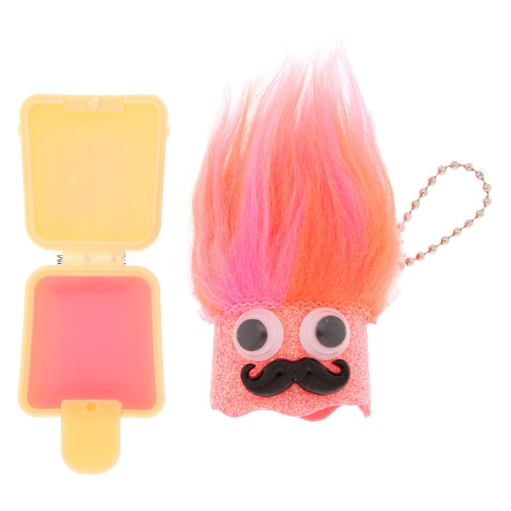 Pucker Pops Hairy Mustache Lip Gloss - Pink Guava,