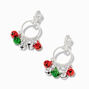 Silver 1&quot; Christmas Bells Clip-On Drop Earrings,