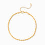 C LUXE by Claire&#39;s 18k Yellow Gold Plated Woven Rope Chain Anklet,