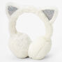 Glitter Kitty Cat Ivory Earmuffs,