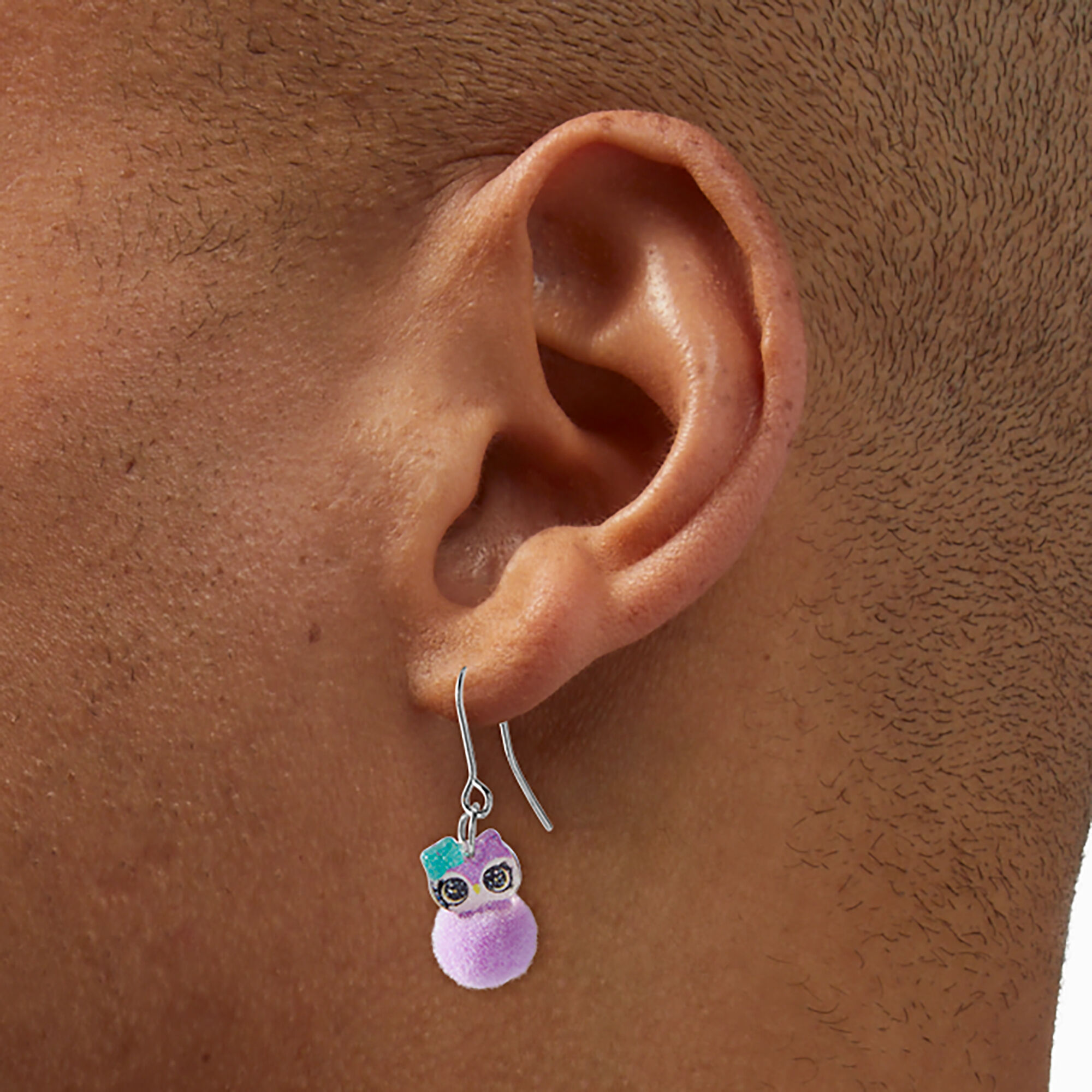 Pom Pom Animal Drop Earrings - 3 Pack,