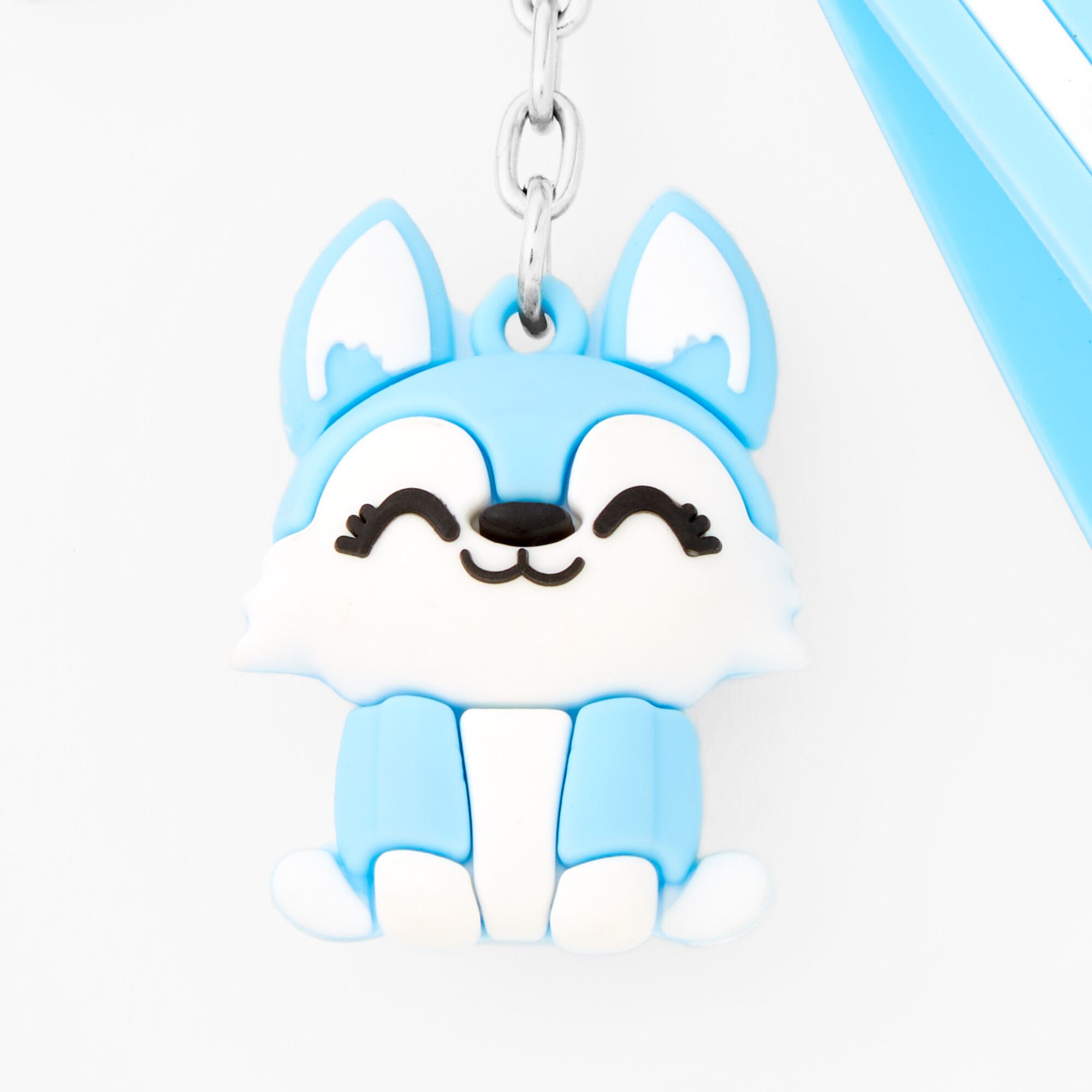 Porte-clés husky en silicone - Bleu,