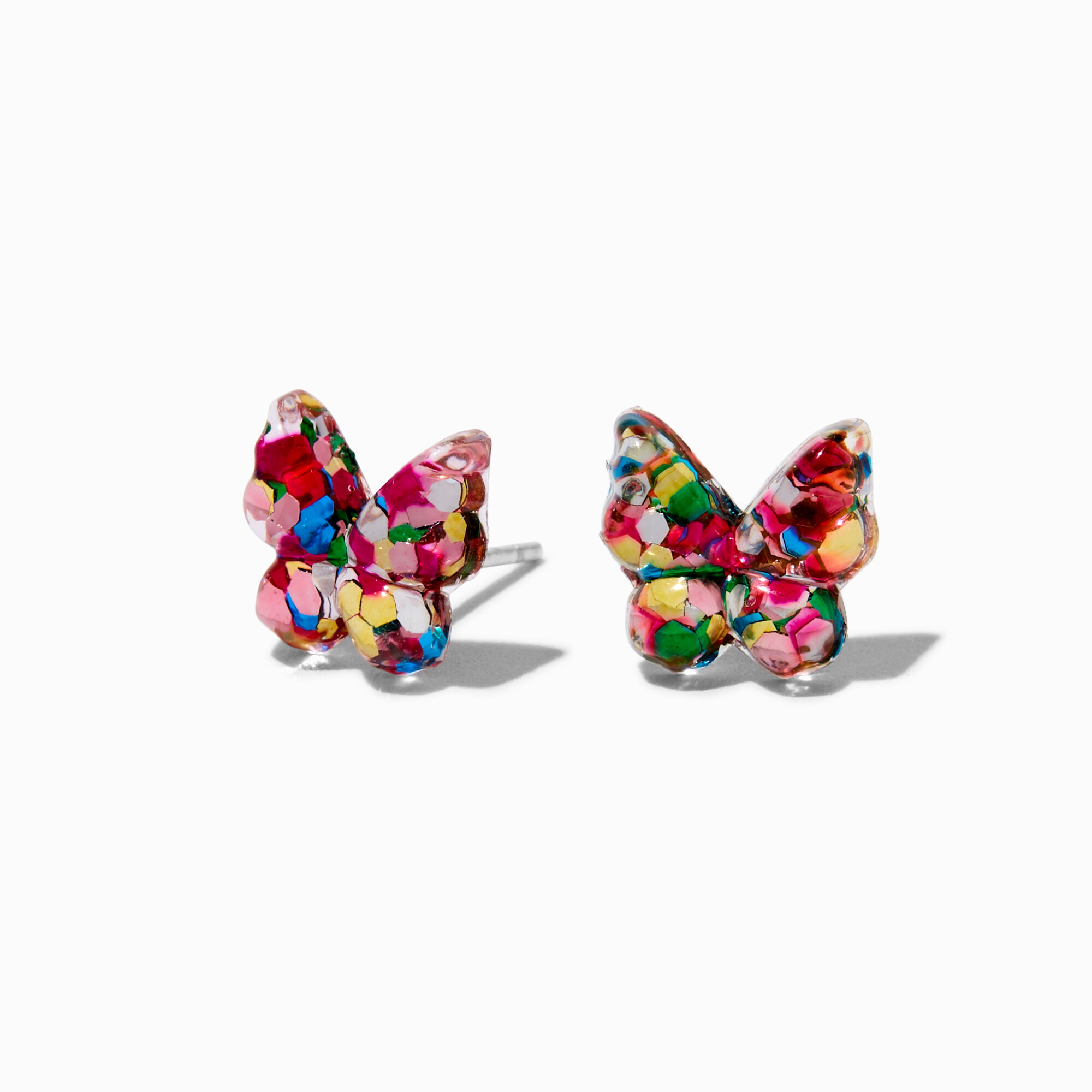 Confetti Butterfly Sterling Silver Post Stud Earrings Claire s