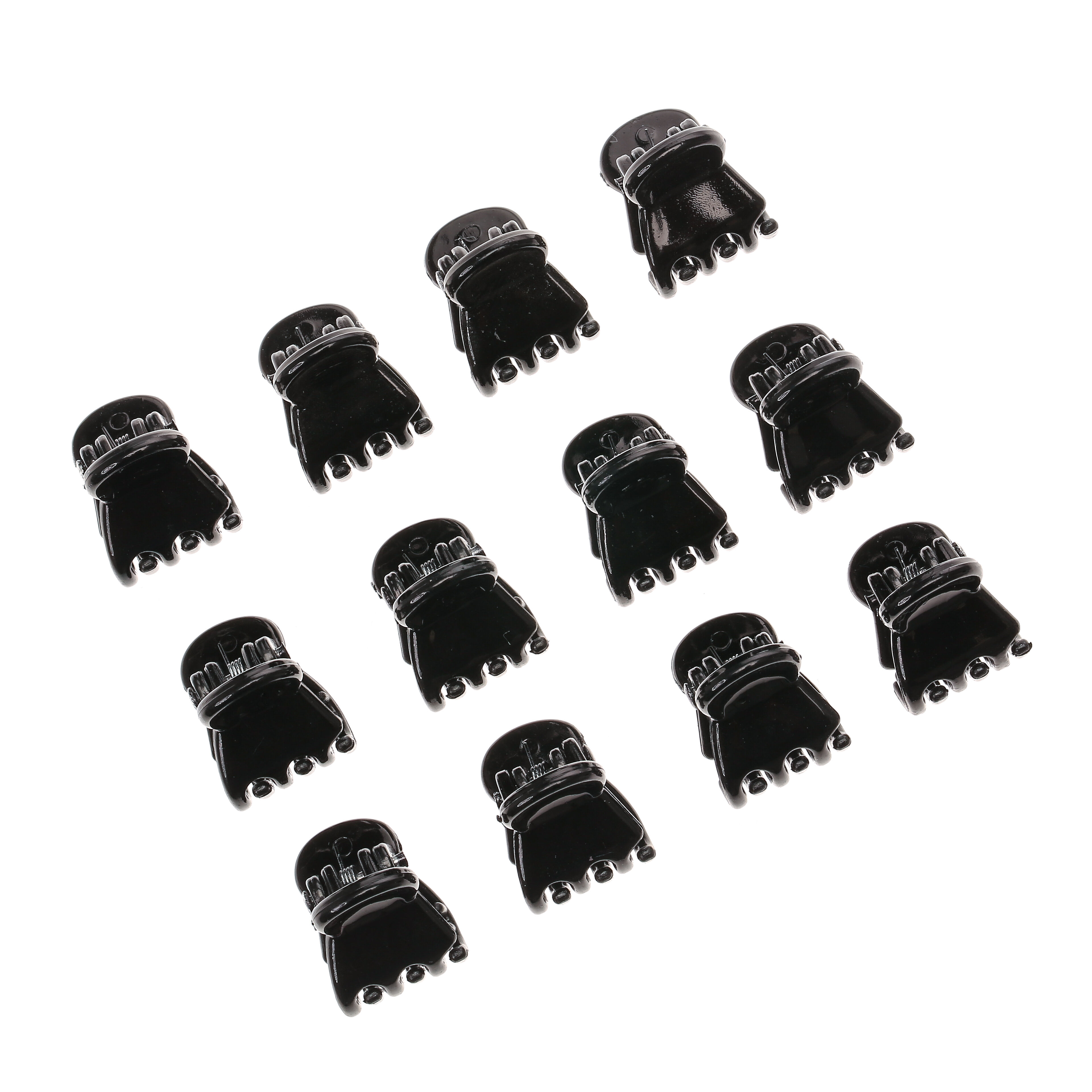 Classic Mini Hair Claws - Black, 12 Pack,