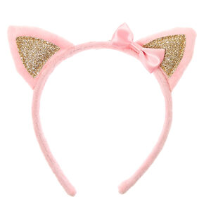 Claire&#39;s Club Plush Cat Ears Headband - Pink,