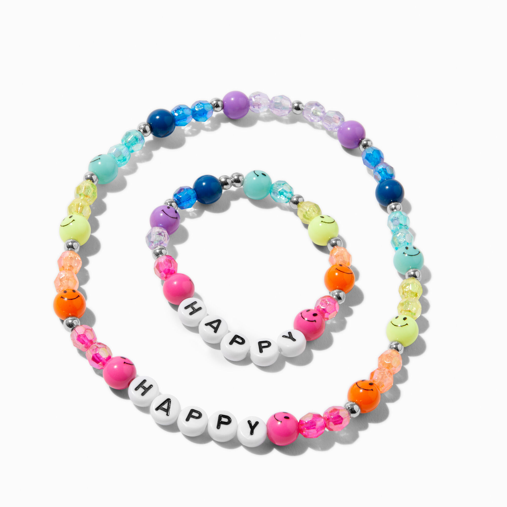 Claire s Club Happy Rainbow Beaded Stretch Jewelry Set 2 Pack Claire s US