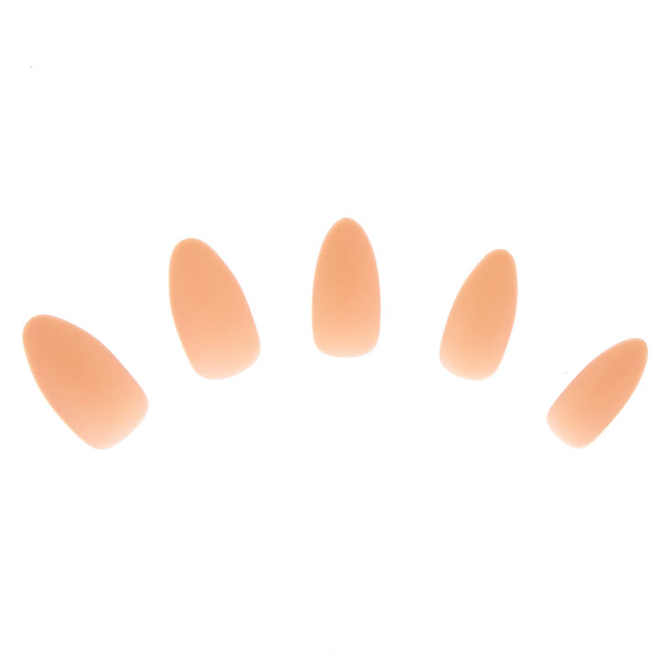 Matte Nude Stiletto Faux Nail Set - 24 Pack,