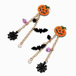 Halloween Icon Charm Linear Drop Earrings,