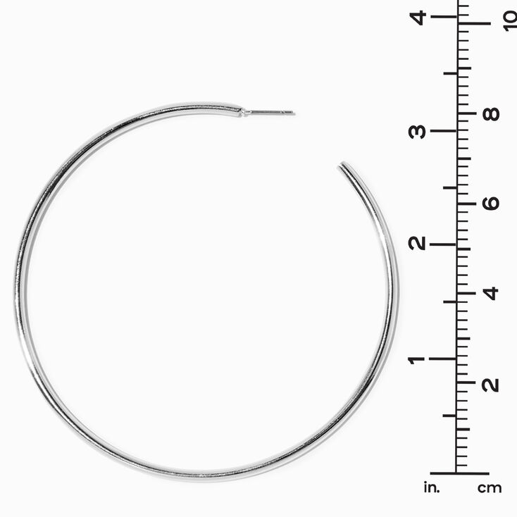 Silver-tone 80mm Tubular Hoop Earrings,