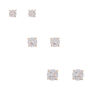 Rose Gold Cubic Zirconia Round Stud Earrings - 4MM, 5MM, 6MM,