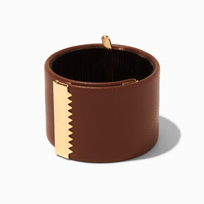 Brown Snap-On Ponytail Holder Hair Tie,