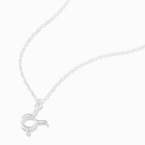 Silver-tone Crystal Zodiac Symbol Pendant Necklace - Taurus,