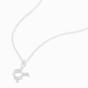 Silver Crystal Zodiac Symbol Pendant Necklace - Taurus,